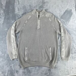 Cody James Men's Quarter Zip pullover grey knit sweater XL